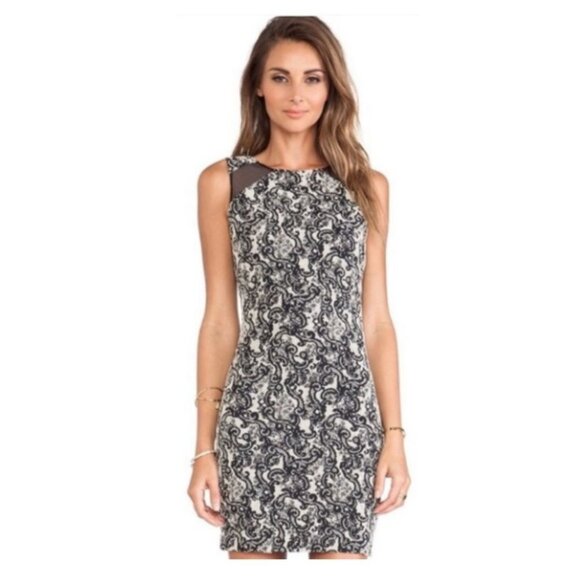 alice + olivia Thalia Sleeveless  Dress Black and White Paisley - Picture 1 of 10